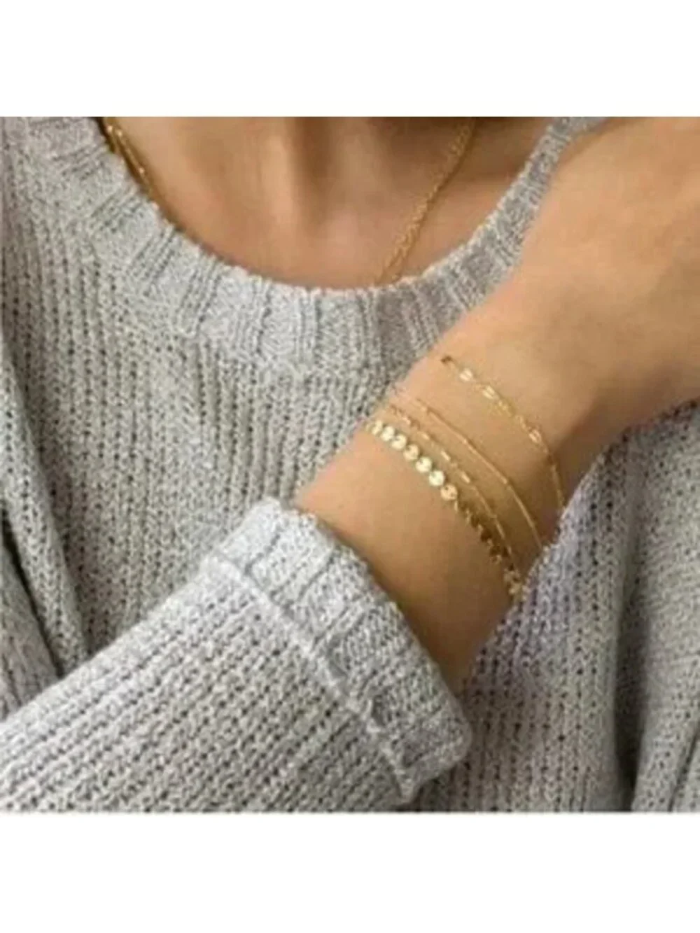 Gold 14k Gold Plated 4pc Bracelet Set